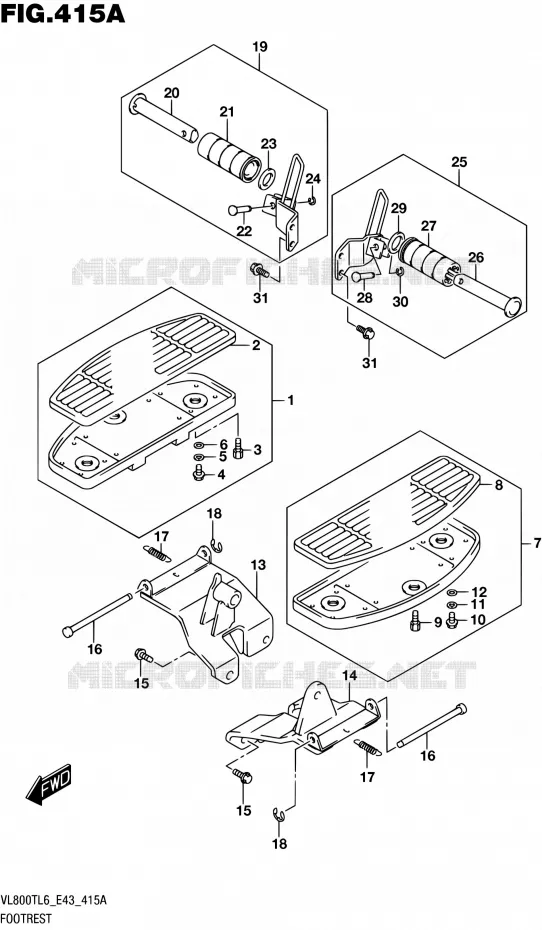 REPOSE PIED Suzuki MOTO 800 BOULEVARD 2016  VL800T L6 (E43)