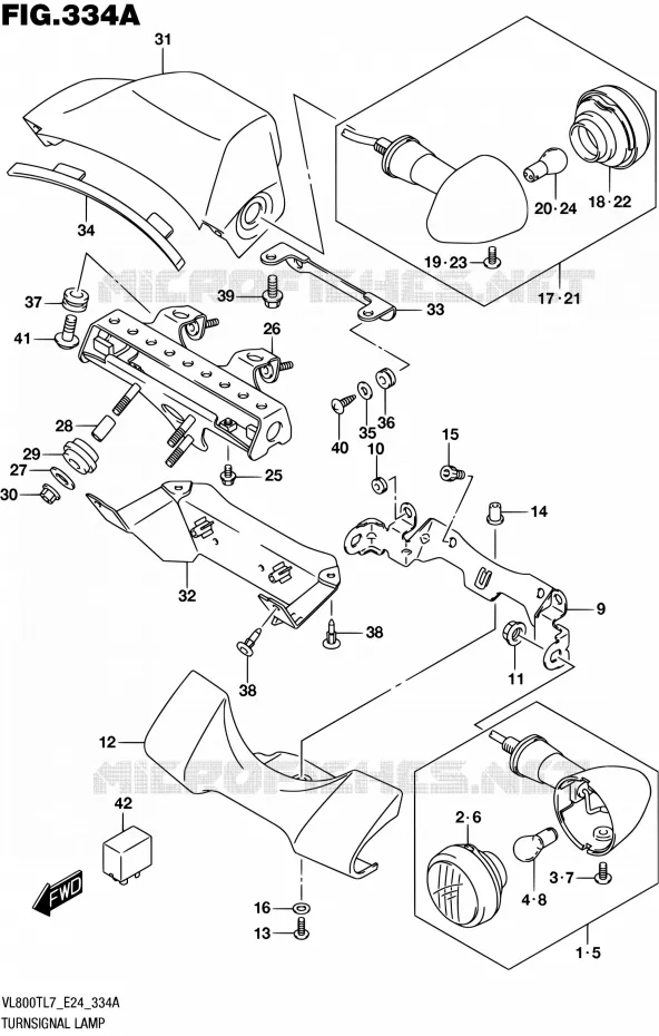 CLIGNOTANTS Suzuki MOTO 800 BOULEVARD 2017  VL800T L7 (E24)