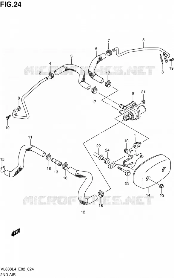 SYSTEME RECYCLAGE GAZ ECHAPPEMENT Suzuki MOTO 800 INTRUDER 2014  VL80UE L4 (E19)