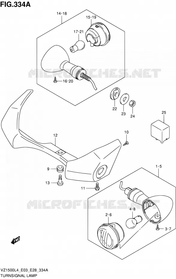 CLIGNOTANTS Suzuki MOTO 1500 BOULEVARD 2014  VZ1500 L4 (E03,E28,E33)
