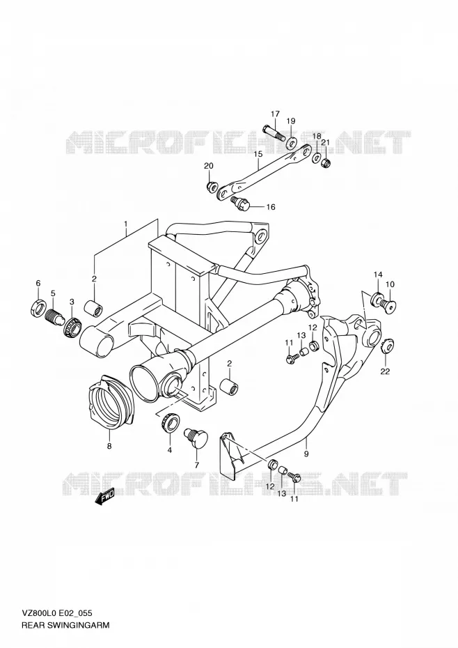 BRAS OSCILLANT ARRIERE Suzuki MOTO 800 MARAUDER 2010  VZ800 L0 (E19)