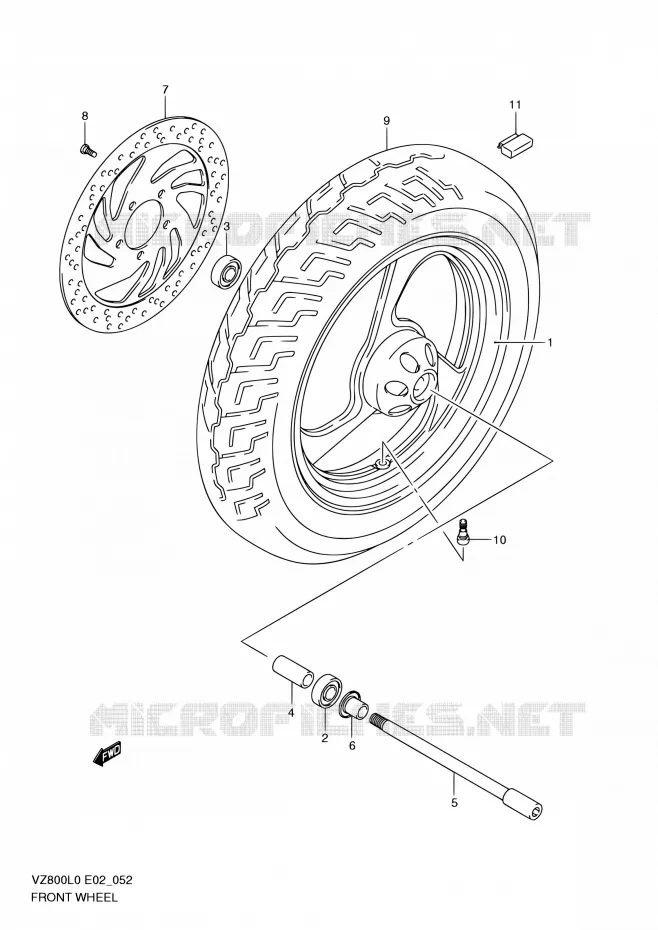 ROUE AVANT Suzuki MOTO 800 MARAUDER 2010  VZ800 L0 (E19)