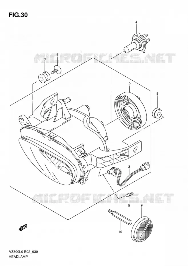 PHARE Suzuki MOTO 800 MARAUDER 2010  VZ800 L0 (E24)