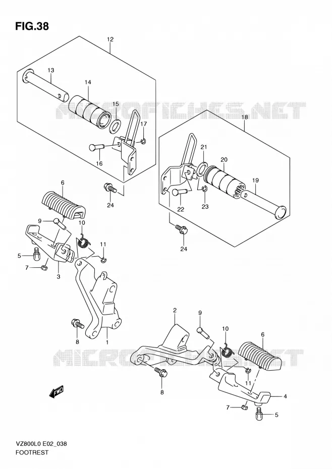 REPOSE PIED Suzuki MOTO 800 MARAUDER 2010  VZ800 L0 (E24)