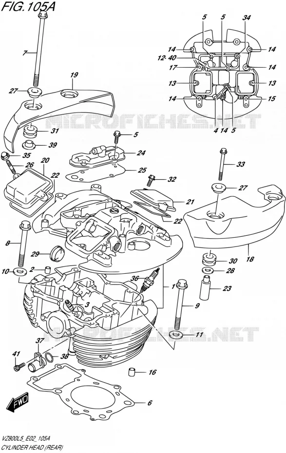 CULASSE (REAR) Suzuki MOTO 800 INTRUDER 2015  VZ800 L5 (E19)