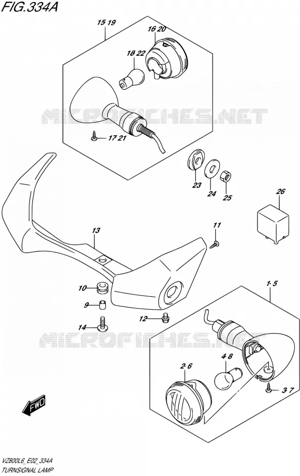 CLIGNOTANTS Suzuki MOTO 800 INTRUDER 2016  VZ800 L6 (E02)
