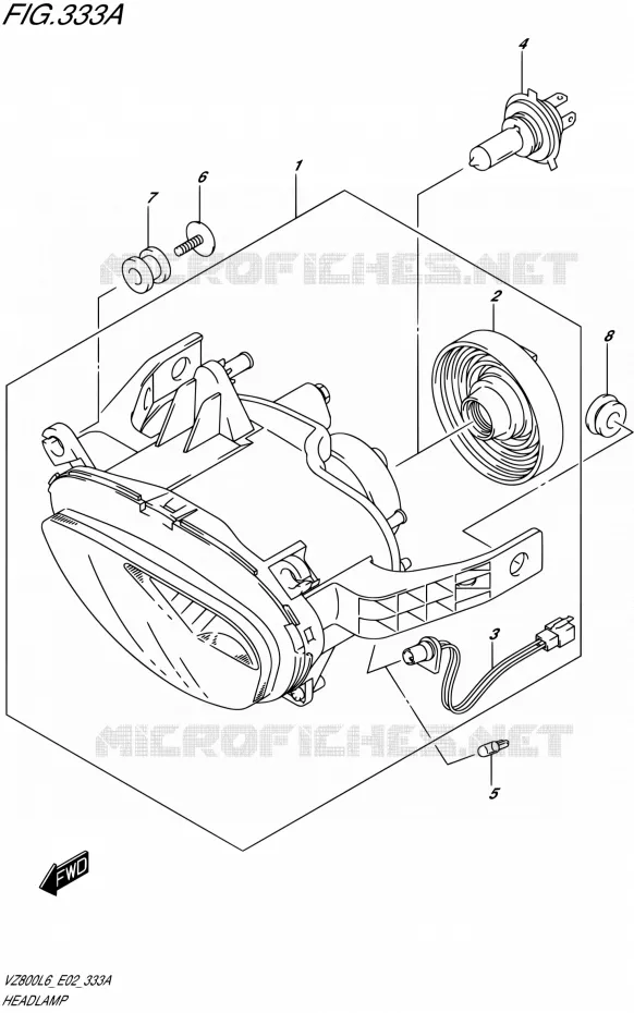 PHARE Suzuki MOTO 800 INTRUDER 2016  VZ800 L6 (E02)