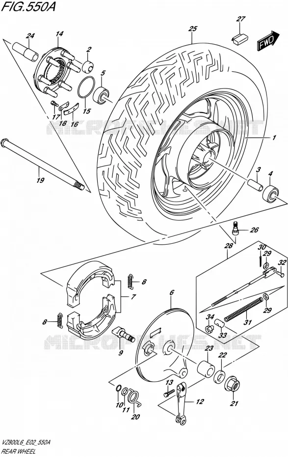 ROUE ARRIERE Suzuki MOTO 800 INTRUDER 2016  VZ800 L6 (E19)