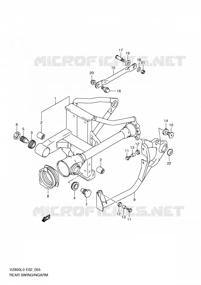 BRAS OSCILLANT ARRIERE Suzuki MOTO 800 MARAUDER 2010  VZ800UE L0 (E19)