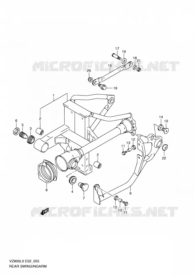 BRAS OSCILLANT ARRIERE Suzuki MOTO 800 MARAUDER 2010  VZ800UE L0 (E19)
