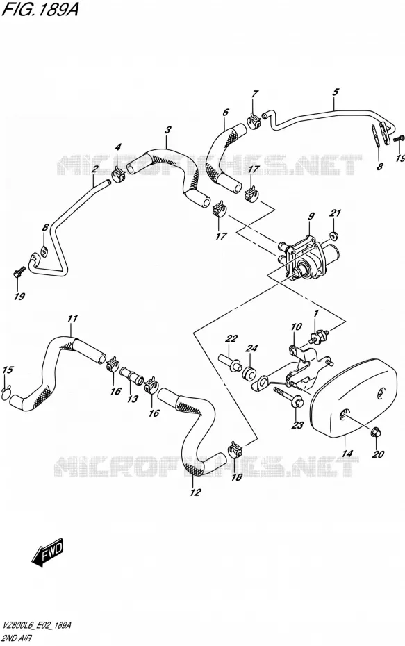SYSTEME RECYCLAGE GAZ ECHAPPEMENT Suzuki MOTO 800 MARAUDER 2016  VZ800UE L6 (E19)