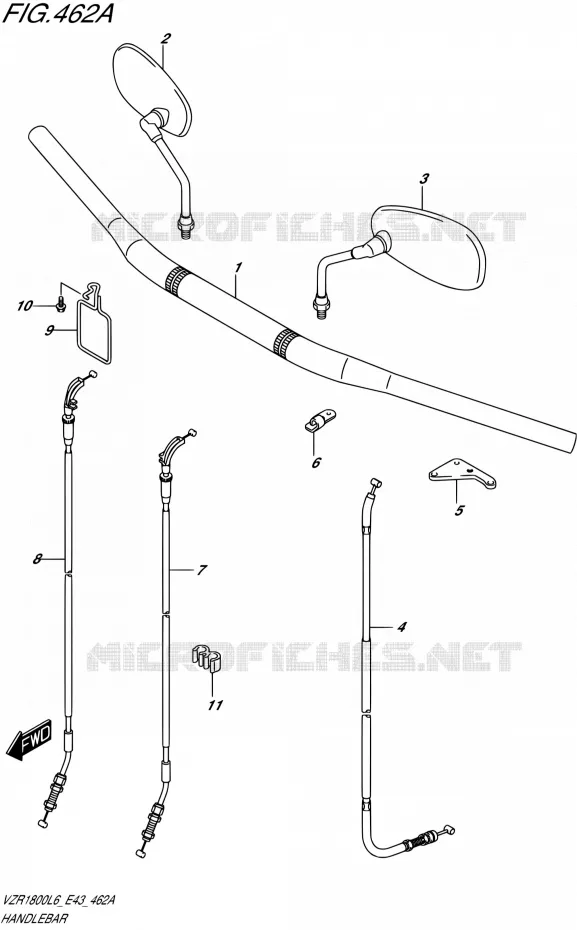 GUIDON (VZR1800L6 E43) Suzuki MOTO 1800 BOULEVARD 2016  VZR1800 L6/VZR1800Z L6 (E43)