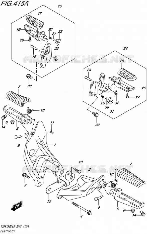 REPOSE PIED Suzuki MOTO 1800 BOULEVARD 2016  VZR1800 L6/VZR1800Z L6 (E43)