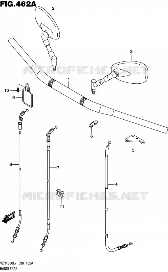 GUIDON (VZR1800L7 E38) Suzuki MOTO 1800 BOULEVARD 2017  VZR1800 L7/VZR1800BZ L7 (E38)