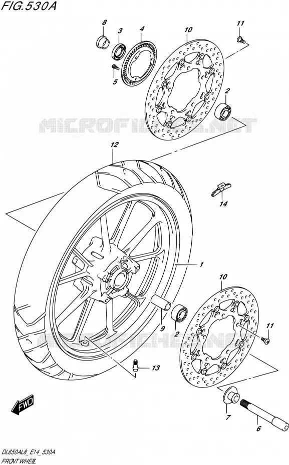 ROUE AVANT (DL650A) Suzuki MOTO 650 V-STROM 2018  DL650AL8 E14