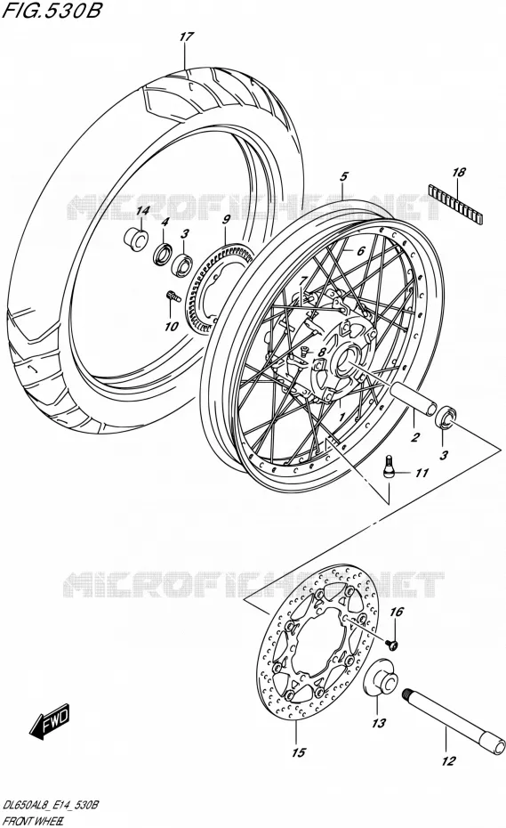 ROUE AVANT (DL650XA) Suzuki MOTO 650 V-STROM 2018  DL650AL8 E14