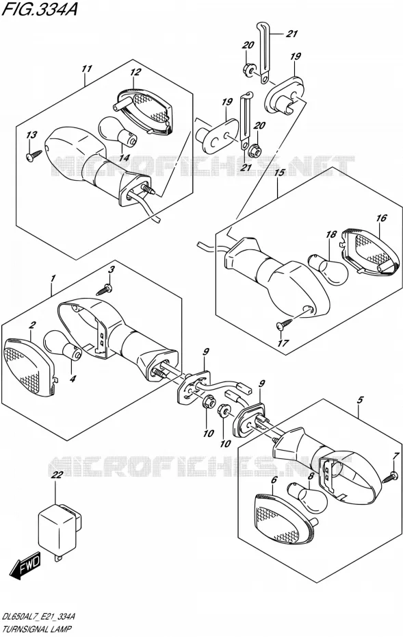 CLIGNOTANTS Suzuki MOTO 650 V-STROM 2017  DL650AL7 E21