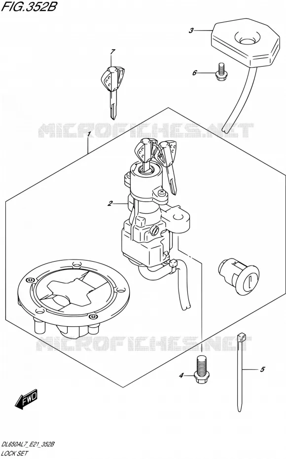 KIT SERRURE Suzuki MOTO 650 V-STROM 2017  DL650AL7 E21