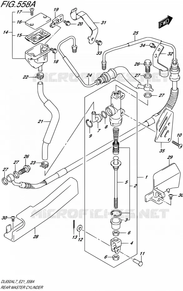 MAITRE CYLINDRE ARRIERE Suzuki MOTO 650 V-STROM 2017  DL650AL7 E21