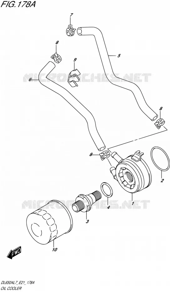 RADIATEUR D'HUILE Suzuki MOTO 650 V-STROM 2017  DL650AL7 E21