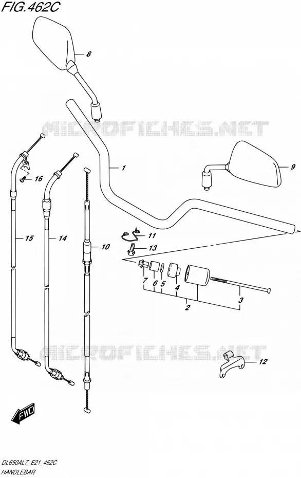 GUIDON (DL650XAL7 E21) Suzuki MOTO 650 V-STROM 2017  DL650XAL7 E21