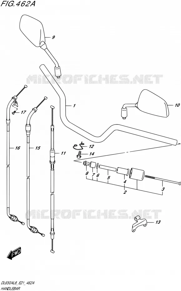 GUIDON (DL650A,DL650AUE) Suzuki MOTO 650 V-STROM 2018  DL650A L8 E21