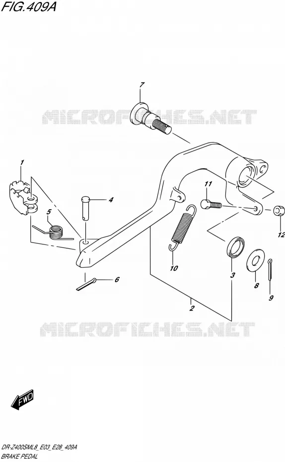 PEDALE DE FREIN Suzuki MOTO 400 DR-ZSM 2018  DR-Z400SML8 (E03,E28,P33)