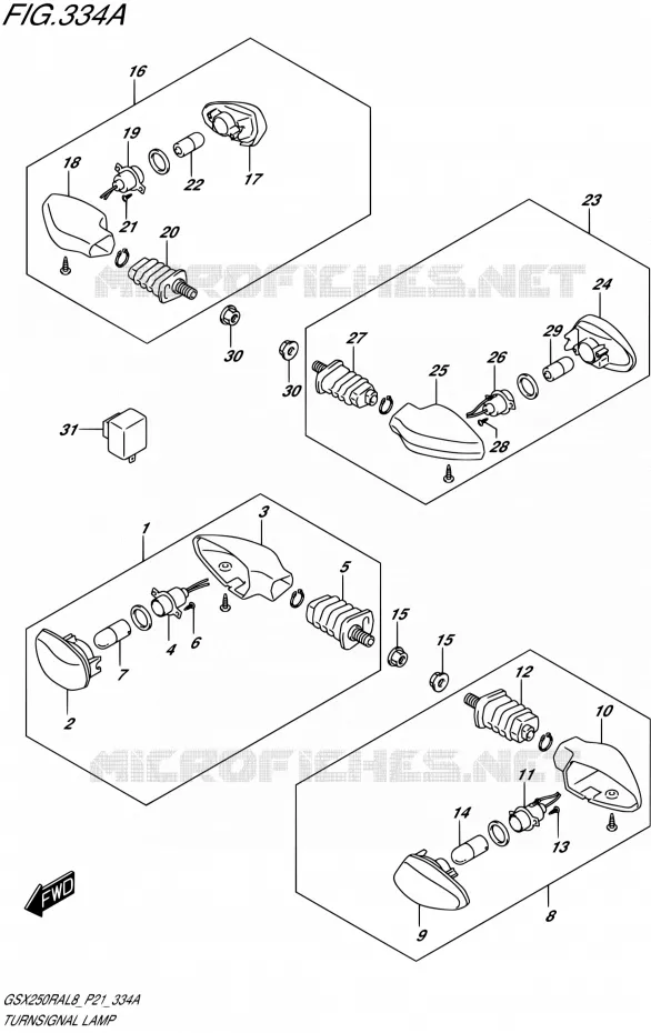 CLIGNOTANTS Suzuki MOTO 250 GSX-R 2018  GSX250RA L8/GSX250RZA L8 P21