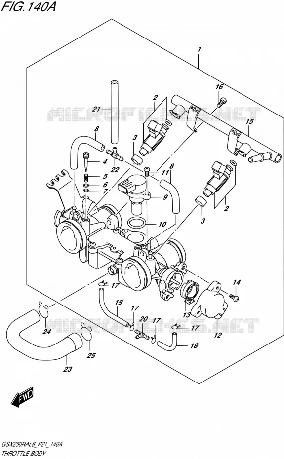 CORPS DE PAPILLON Suzuki MOTO 250 GSX-R 2018  GSX250RA L8/GSX250RZA L8 P21