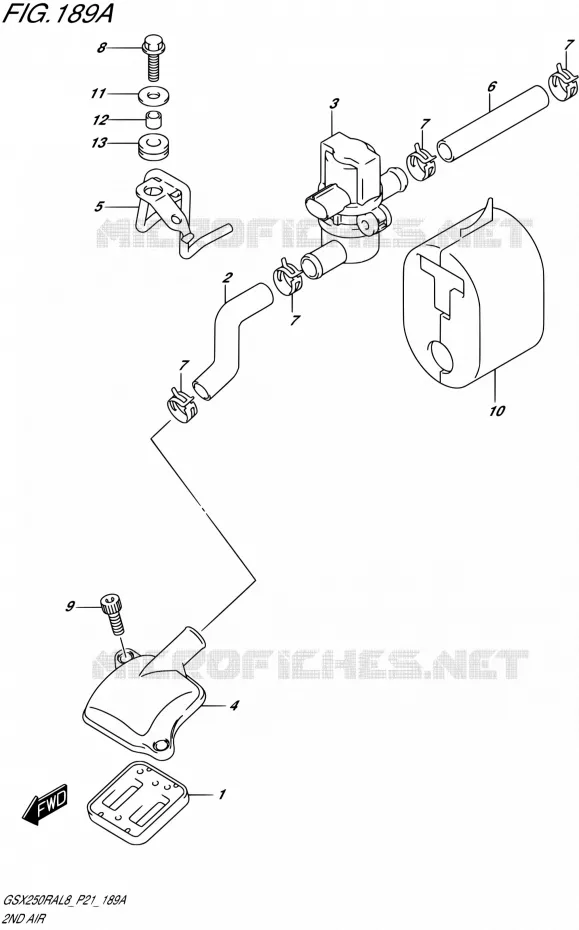 SYSTEME RECYCLAGE GAZ ECHAPPEMENT Suzuki MOTO 250 GSX-R 2018  GSX250RA L8/GSX250RZA L8 P21