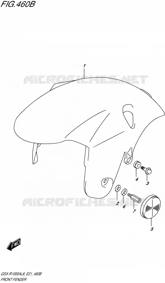 GARDE BOUE AVANT1000RZAL8 E21) Suzuki MOTO 1000 GSX-R 2018  GSX-R1000RZAL8 / GSX-R1000RAL8 E21