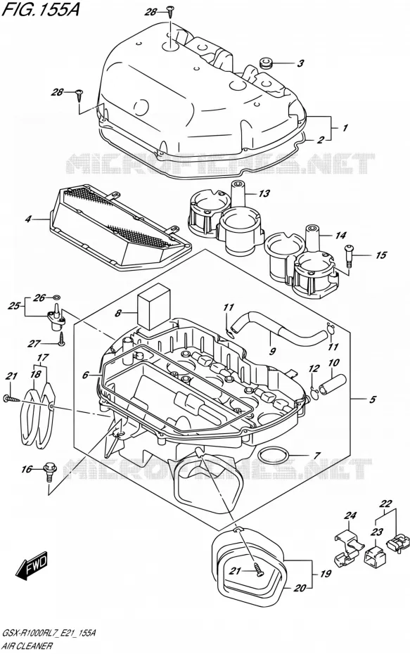 FILTRE A AIR Suzuki MOTO 1000 GSX-R 2017  GSX-R1000RL7 / GSX-R1000RZL7 E21