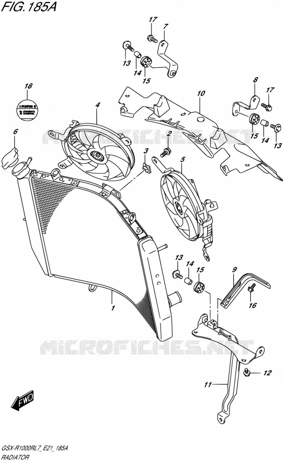 RADIATEUR Suzuki MOTO 1000 GSX-R 2017  GSX-R1000RL7 / GSX-R1000RZL7 E21