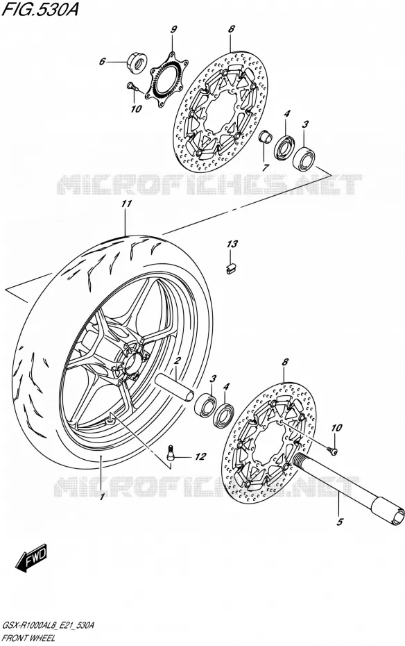 ROUE AVANT (GSX-R1000AL8 E21) (FOR YWW) Suzuki MOTO 1000 GSX-R 2018  GSX-R1000AL8 E21