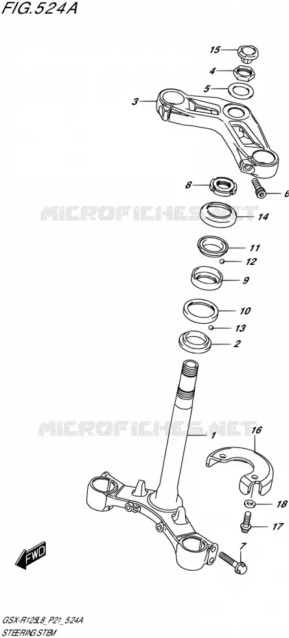 COLONNE DE DIRECTION Suzuki MOTO 125 GSX-R 2018  GSX-R125L8 P21