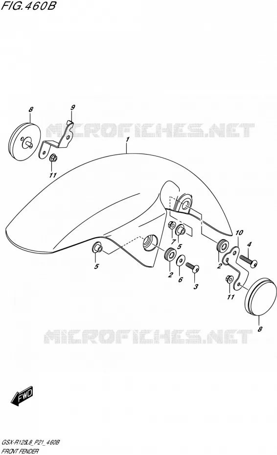 GARDE BOUE AVANT125RLX) Suzuki MOTO 125 GSX-R 2018  GSX-R125L8 P21