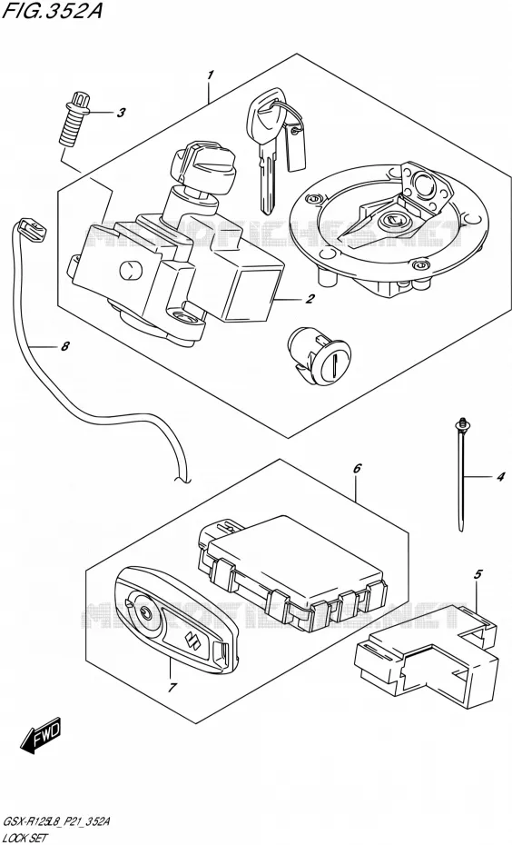 KIT SERRURE Suzuki MOTO 125 GSX-R 2018  GSX-R125L8 P21