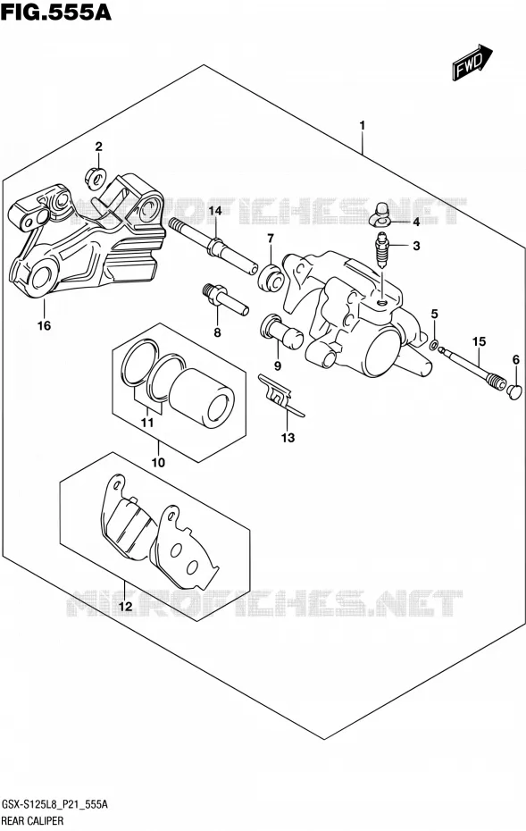 ETRIER DE FREIN ARRIERE Suzuki MOTO 125 GSX-S 2018  GSX-S125L8 P21