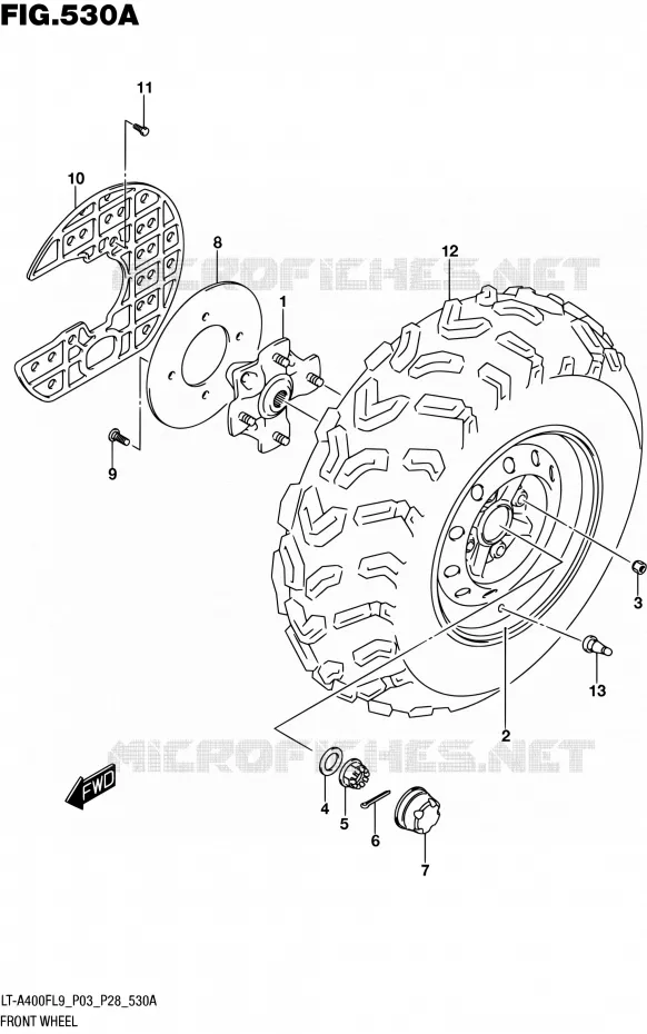 ROUE AVANT Suzuki QUAD 400 KINGQUAD 2019  LT-A400F L9 (P03/P28)