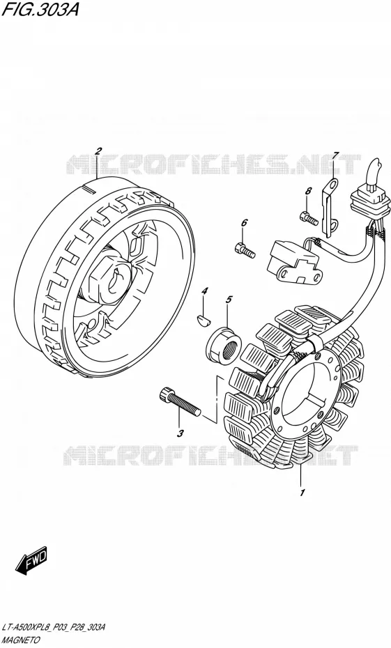 ALLUMAGE ROTOR - STATOR Suzuki QUAD 500 KINGQUAD 2018  LT-A500XPB L8 (P28)