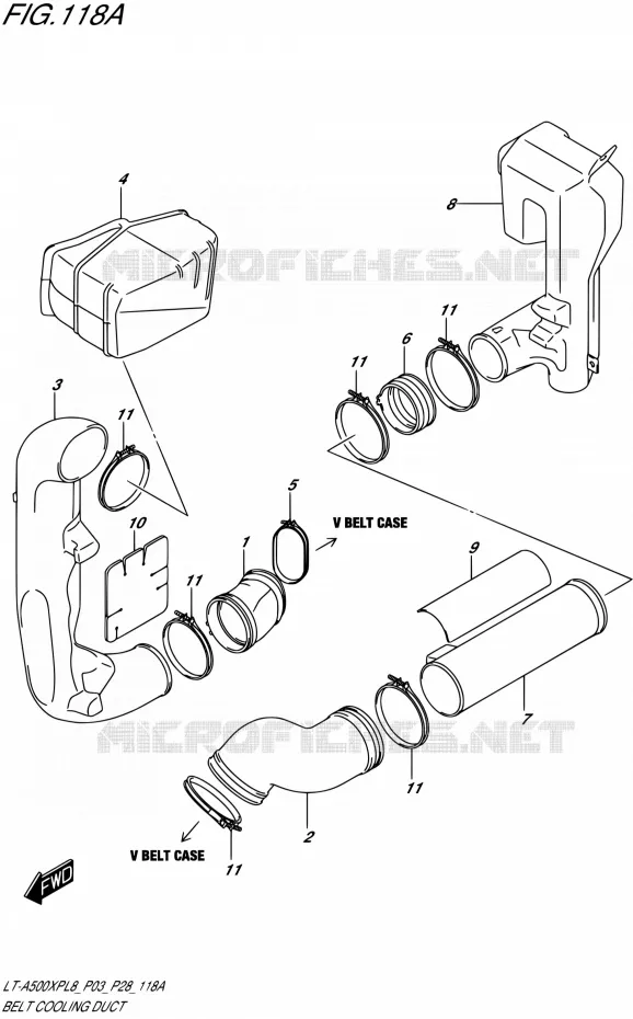 CONDUIT D'ADMISSION CARTER COURROIE Suzuki QUAD 500 KINGQUAD 2018  LT-A500XP L8 (P03)