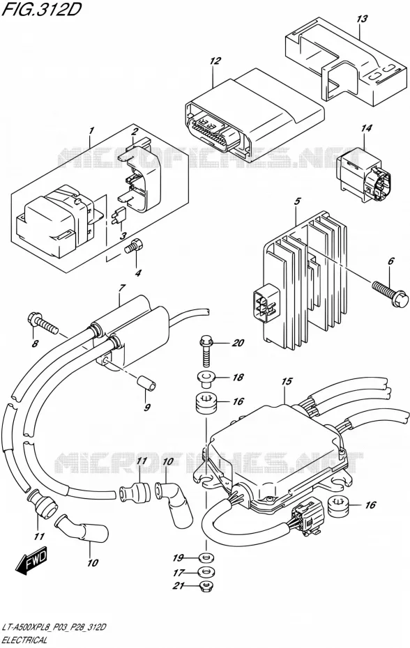 PARTIE ELECTRIQUE0XPBL8 P03) Suzuki QUAD 500 KINGQUAD 2018  LT-A500XP L8 (P03)