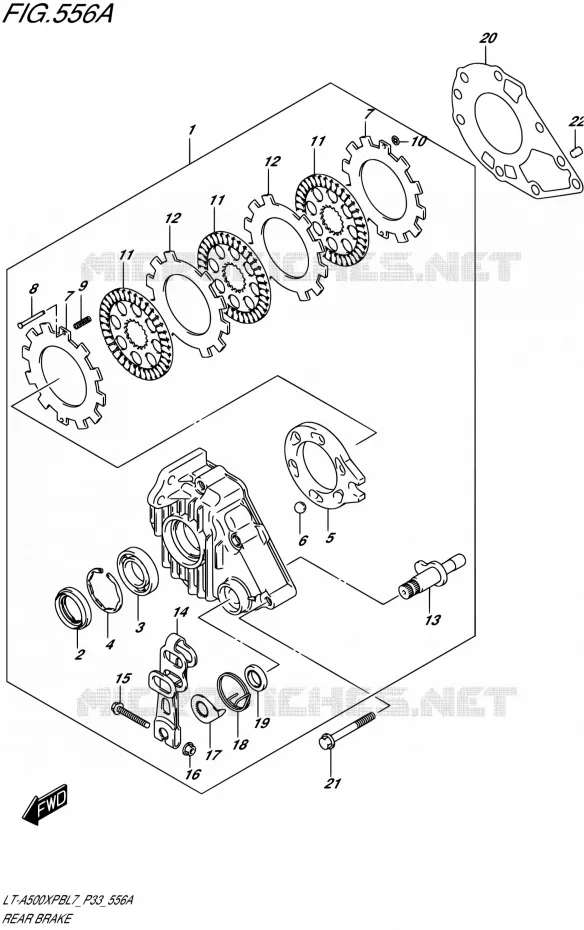FREIN ARRIERE Suzuki QUAD 500 KINGQUAD 2017  LT-A500XPBL7 P33 P28