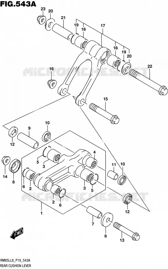 BIELLETTE D'AMORTISSEUR Suzuki MOTO 85 RM 2018  RM85LL8 P19