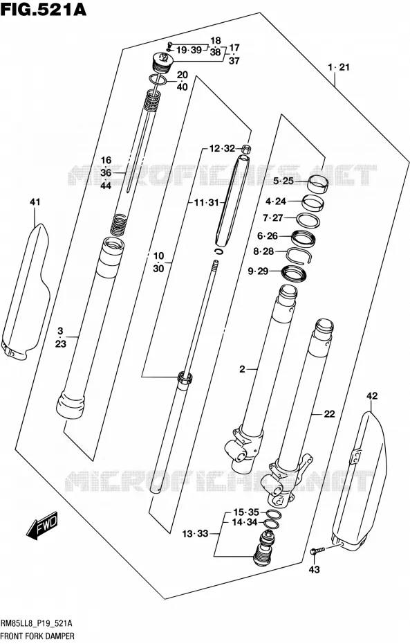 FOURCHE Suzuki MOTO 85 RM 2018  RM85LL8 P19