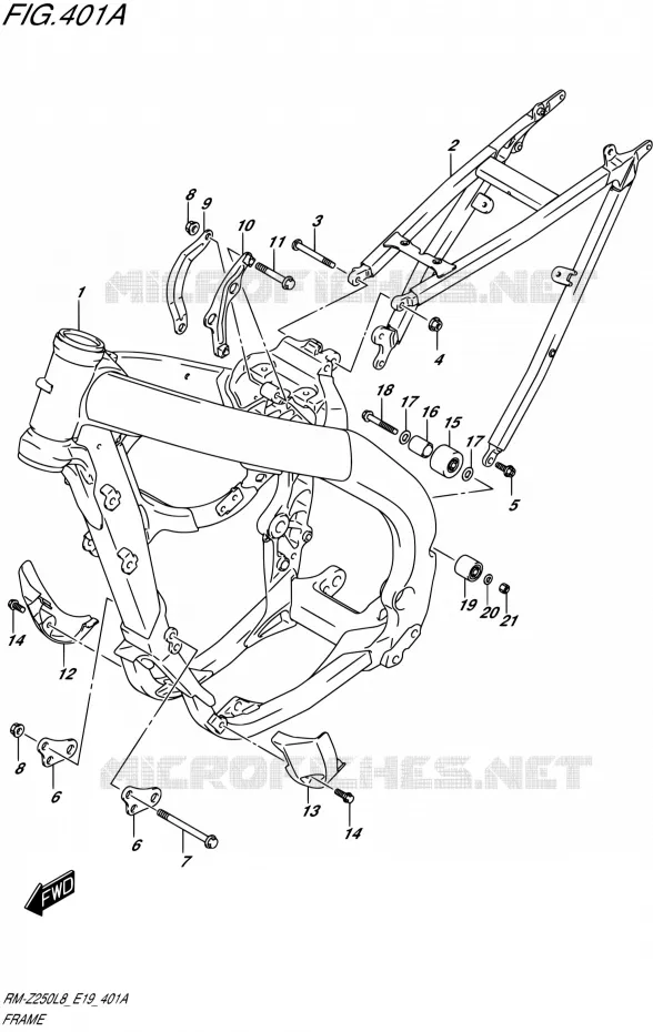 CADRE Suzuki MOTO 250 RM-Z 2018  RM-Z250L8 E19