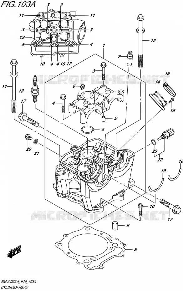 CULASSE Suzuki MOTO 450 RM-Z 2019  RM-Z450 L9 (E19)
