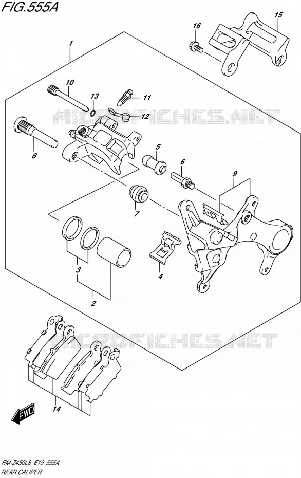ETRIER DE FREIN ARRIERE Suzuki MOTO 450 RM-Z 2019  RM-Z450 L9 (E19)