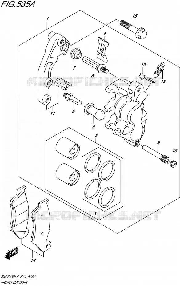 ETRIER DE FREIN AVANT Suzuki MOTO 450 RM-Z 2018  RM-Z450L8 E19