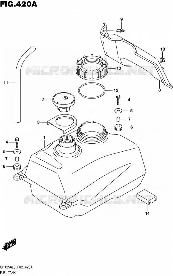 RESERVOIR D'ESSENCE Suzuki SCOOTER 125 BURGMAN 2018  UH125AL8 P02
